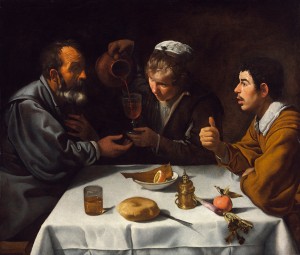 Diego Rodriguez De Silva y Velàzquez, Scena di taverna con due uomini e ragazza, copyright Museum of Fine Arts Budapest